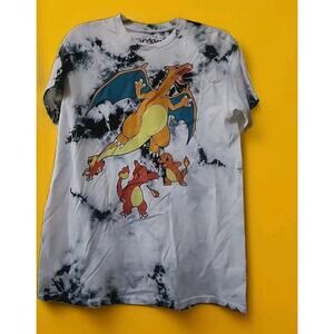 Pokemon Charmander Evolution Tie-Dye T-Shirt Graphic Anime XL A130 New